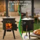 Utschak Feuerofen Ø 44 cm + Gusseisen-Kasan 16 l, Ø 46,5 cm, runder Boden + Küchenzubehör, Usbekischer Kochtopf aus Gusseisen