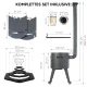 Feuerofen mit Rohr Ø 44 cm Rohr + Rohrverlängerung + Herdplatte + Thermometer + Rollen: 4 Stück + Tisch; 2 Stück + Zahnstocherspender