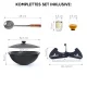 Kasan aus Gusseisen, Aluminiumdeckel, flacher Boden, 22 l, Ø 52,7 + Ständer + Küchenzubehör
