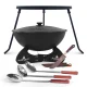 Kasan aus Gusseisen, Aluminiumdeckel, runder Boden, Ø 46,5 cm, 16 l + Untersetzer + Dreibein + Küchenzubehör