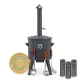 Учаг печь Ø 44 см + чугунный казан 16 л, Ø 46,5 см, круглое дно + кухонные принадлежности, узбекский чугунный казан для гриля и плова