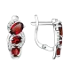 Серьги, серебро 925°, гранат, фианит, английская застежка, 16 мм