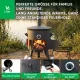 Utschak Feuerofen Ø 44 cm + Gusseisen-Kasan 16 l, Ø 46,5 cm, flacher Boden + Küchenzubehör, Usbekischer Kochtopf aus Gusseisen