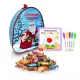 Geschenkrucksack mit Süßigkeiten und Malbuch - Weihnachtsmann, 20 x 23 cm