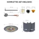 Utschak Feuerofen Ø 40 cm + Gusseisen-Kasan 12 L, flacher Boden + Küchenzubehör, Usbekischer Kochtopf aus Gusseisen