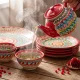Сервиз чайный макси - Мехроб красный - MSV2 - RA - Риштанская керамика - 21 предмет