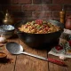 Usbekischer Schaumlöffel für Plov 48 cm, mit Gravur - In jeder unklaren Situation - koche Plov!