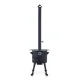Feuerofen Utschak Ø 40 cm mit Abzugsrohr, für Kasan 12 L, Thermometer, Transportrollen, Ofenplatte