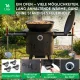 Utschak Feuerofen Ø 44 cm + Gusseisen-Kasan 16 l, Ø 46,5 cm, runder Boden + Küchenzubehör, Usbekischer Kochtopf aus Gusseisen