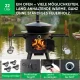 Utschak Feuerofen Ø 49 cm + Gusseisen-Kasan 22 L, runder Boden + Küchenzubehör, Usbekischer Kochtopf aus Gusseisen