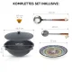 Set - Kasan 16 l + Servierplatte Ø 37 cm + Schaumlöffel 48 cm + Schaumlöffel 64 cm + Griff für Kasan