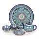 Сервиз чайный - Мехроб синий - MSV1 - BЖ - Риштанская керамика - 9 предметов