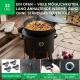 Utschak Feuerofen Ø 49 cm + Gusseisen-Kasan 22 L, flacher Boden + Küchenzubehör, Usbekischer Kochtopf aus Gusseisen