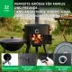 Utschak Feuerofen Ø 49 cm + Gusseisen-Kasan 22 L, Ø 52,7 cm, flacher Boden + Küchenzubehör, Usbekischer Kochtopf aus Gusseisen