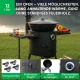 Utschak Feuerofen Ø 40 cm + Gusseisen-Kasan 12 L, runder Boden + Küchenzubehör, Usbekischer Kochtopf aus Gusseisen