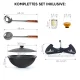 Kasan aus Gusseisen, Aluminiumdeckel, flacher Boden, Ø 36,7 cm, 10 l + Untersetzer + Griff + Küchenutensilien