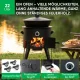 Utschak Feuerofen Ø 49 cm + Gusseisen-Kasan 22 L, runder Boden + Küchenzubehör, Usbekischer Kochtopf aus Gusseisen