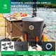 Utschak Feuerofen Ø 44 cm + Gusseisen-Kasan 16 l, Ø 46,5 cm, runder Boden + Küchenzubehör, Usbekischer Kochtopf aus Gusseisen