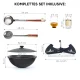 Kasan aus Gusseisen, Aluminiumdeckel, flacher Boden, 22 l, Ø 52,7 cm + Untersetzer + Küchenzubehör