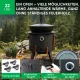 Utschak Feuerofen Ø 49 cm + Gusseisen-Kasan 22 L, flacher Boden + Küchenzubehör, Usbekischer Kochtopf aus Gusseisen