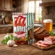 Сухарики ржаные - Три семёрки, со вкусом сала с чеснока, 150 г