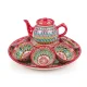 Сервиз чайный - Мехроб красный - MSV2 - RA - Риштанская керамика - 9 предметов