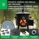 Utschak Feuerofen Ø 49 cm + Gusseisen-Kasan 22 L, Ø 52,7 cm, flacher Boden + Küchenzubehör, Usbekischer Kochtopf aus Gusseisen