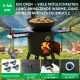 Set - Feuerofen mit Rohr Ø44cm+KasanØ 46,5cm,16 l+Thermometer+Verlängerung+Herdplatte+Rollenset+Ablagetisch+Schaumlöffel+Schöpfkelle+Zahnstocherspende