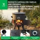 Utschak Feuerofen Ø 44 cm + Gusseisen-Kasan 16 l, Ø 46,5 cm, runder Boden + Küchenzubehör, Usbekischer Kochtopf aus Gusseisen