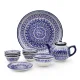 Сервиз чайный - Мехроб синий - MSV5 - Риштанская керамика - 10 предметов