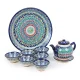 Сервиз чайный - Мехроб синий - MSV1 - BЖ - Риштанская керамика - 9 предметов