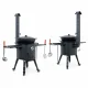Utschak Feuerofen Ø 44 cm + Gusseisen-Kasan 16 l, Ø 46,5 cm, runder Boden + Küchenzubehör, Usbekischer Kochtopf aus Gusseisen