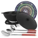 Kasan aus Gusseisen, Aluminiumdeckel, runder Boden, 22 l, Ø 52,7 + Untersetzer + Lagan Ø 42 cm + Küchenzubehör