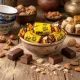 Конфеты шоколадные - Алтын кум, с миндалем и хрустящей вафельной крошкой, Рахат, 150 г