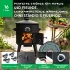 Utschak Feuerofen Ø 44 cm + Gusseisen-Kasan 16 l, Ø 46,5 cm, runder Boden + Küchenzubehör, Usbekischer Kochtopf aus Gusseisen