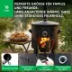 Utschak Feuerofen Ø 44 cm + Gusseisen-Kasan 16 l, Ø 46,5 cm, runder Boden + Küchenzubehör, Usbekischer Kochtopf aus Gusseisen