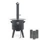 Feuerofen Utschak Ø 44 cm mit Abzugsrohr, für Kasan 16 l, Thermometer, Ofenplatte