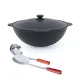 Set - Kasan aus Gusseisen, Aluminiumdeckel, runder Boden, Ø 42,5 cm, 12 l + Schaumlöffel 48 cm + Schöpfkelle 48 cm