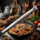 Usbekischer Schaumlöffel für Plov 48 cm, mit Gravur. Geschmack des Orients
