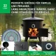 Utschak Feuerofen Ø 49 cm + Gusseisen-Kasan 22 L, Ø 52,7 cm, flacher Boden + Küchenzubehör, Usbekischer Kochtopf aus Gusseisen