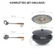 Set - Kasan 12 l + Servierplatte Ø 37 cm + Schaumlöffel 48 cm + Schöpfkelle 48 cm