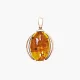 Anhänger, Silber 925°vergoldet, Bernstein, 25 mm