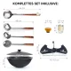 Kasan aus Gusseisen, Aluminiumdeckel, flacher Boden, 22 l, Ø 52,7 + Untersetzer + Küchenzubehör