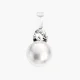 Anhänger, Silber 925°, Zirkonia, Süßwasser-Zuchtperle, 19 mm