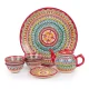 Сервиз чайный - Мехроб красный - MSV2 - RA - Риштанская керамика - 9 предметов