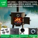 Feuerofen Utschak Ø 40 cm mit Abzugsrohr, für Kasan 12 L, Thermometer, Ofenplatte