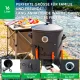 Utschak Feuerofen Ø 44 cm + Gusseisen-Kasan 16 l, Ø 46,5 cm, flacher Boden + Küchenzubehör, Usbekischer Kochtopf aus Gusseisen