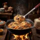 Usbekischer Schaumlöffel für Plov 48 cm, mit Gravur - In diesem Schaumlöffel liegt das Geheimnis unserer Gastfreundschaft