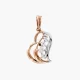 Anhänger, Rotgold 585°, Zirkonia, 20 mm 0,88 gr