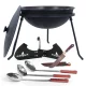 Kasan aus Gusseisen, Aluminiumdeckel, runder Boden, Ø 46,5 cm, 16 l + Untersetzer + Dreibein + Küchenzubehör